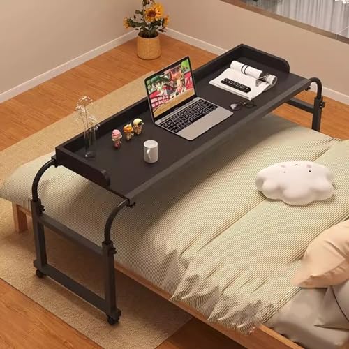 ZHFASDS üBer Bett Computertisch，Overbed Tisch Mit RäDern Verstellbare HöHe Und Breite üBer Dem Bett Rollender Medizinischer Tisch Schlafzimmer-Nachttisch Laptop-Tisch(Color:Schwarz) von ZHFASDS