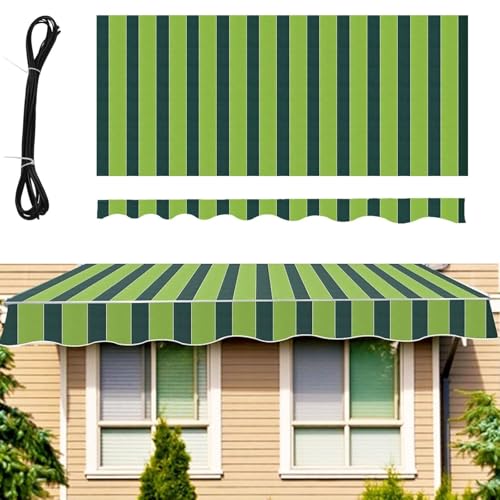Patio Retractable Markisen Ersatzgewebe (ohne Rahmen) 100% 300 G Poyester Waterdes Schattenmarkiermarkierende Abdeckung Outdoor -baldachin Sonnenschutz Shelter Canvas(Size:18.5x8ft,Color:A) von ZHFENGZHUZ