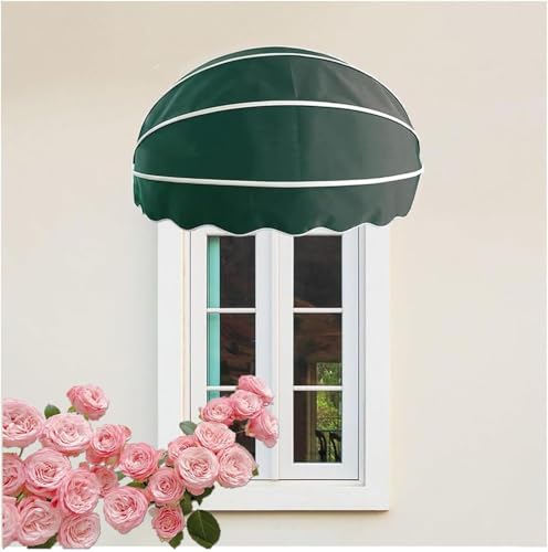 Terrassenabdeckungen Für Schatten Und Regen Fenster -markisen Außen Rückfahrbare Markise Fenster -markise -tür -baldachin Canvas Dome Markisenfenster Terrasse Im Freien Markise(Size:145cm,Color:grün) von ZHFENGZHUZ
