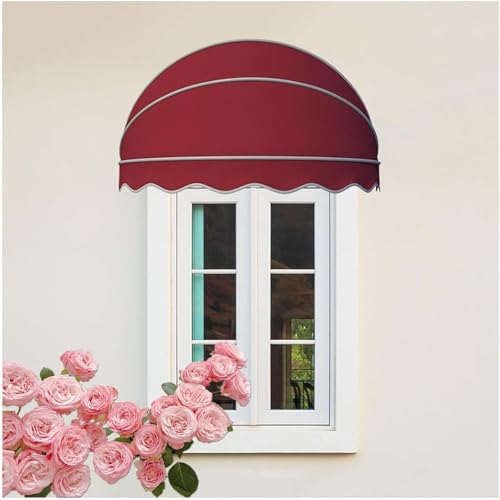 Terrassenabdeckungen Für Schatten Und Regen Fenster -markisen Außen Rückfahrbare Markise Fenster -markise -tür -baldachin Canvas Dome Markisenfenster Terrasse Im Freien Markise(Size:130cm,Color:Red) von ZHFENGZHUZ