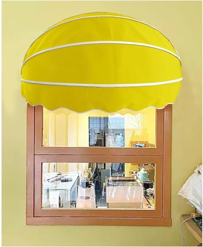ZHFENGZHUZ Kuppelstil Fenster Markennisation Canvas Dome -markise Rückfahrbare Markise Mit Verzinktes Aluminium Faltbarer Rahmen Uv Resistent Für Wohn- Und Gewerbe(Size:120cm,Color:Yellow) von ZHFENGZHUZ