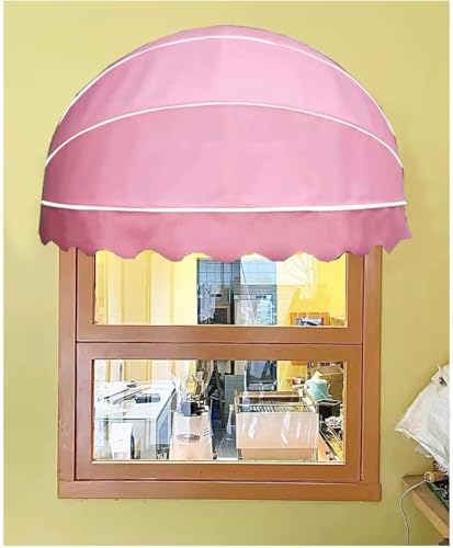 ZHFENGZHUZ Kuppelstil Fenster Markennisation Canvas Dome -markise Rückfahrbare Markise Mit Verzinktes Aluminium Faltbarer Rahmen Uv Resistent Für Wohn- Und Gewerbe(Size:140cm,Color:Pink) von ZHFENGZHUZ