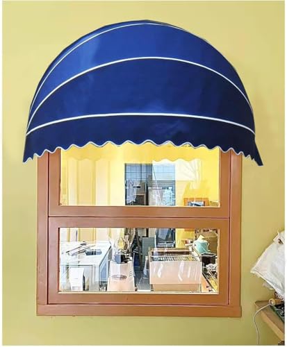 ZHFENGZHUZ Kuppelstil Fenster Markennisation Canvas Dome -markise Rückfahrbare Markise Mit Verzinktes Aluminium Faltbarer Rahmen Uv Resistent Für Wohn- Und Gewerbe(Size:70cm,Color:blau) von ZHFENGZHUZ