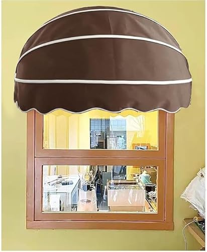 ZHFENGZHUZ Kuppelstil Fenster Markennisation Canvas Dome -markise Rückfahrbare Markise Mit Verzinktes Aluminium Faltbarer Rahmen Uv Resistent Für Wohn- Und Gewerbe(Size:90cm,Color:Brown) von ZHFENGZHUZ