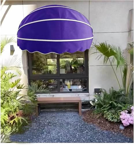 ZHFENGZHUZ Rückfahrbare Markise Canvas Dome -markise Faltbare Polyester -sonnenschattenabdeckung Mit Verzinkter Rahmen Für Wohn- Und Gewerbe(Size:100cm,Color:Purple) von ZHFENGZHUZ