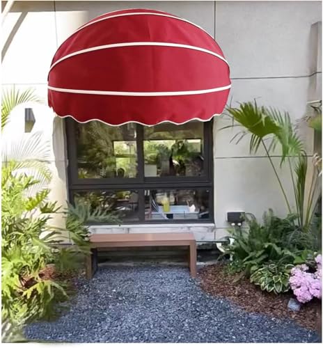 ZHFENGZHUZ Rückfahrbare Markise Canvas Dome -markise Faltbare Polyester -sonnenschattenabdeckung Mit Verzinkter Rahmen Für Wohn- Und Gewerbe(Size:60cm,Color:Red) von ZHFENGZHUZ