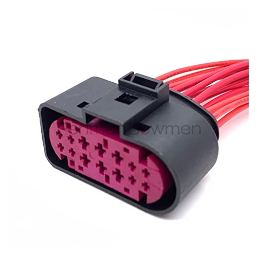 Auto 14Pin 1.5/3.5MM Xenon-Scheinwerfer Stecker Wasserdichter Lampensockel Elektronischer Stecker Kabelbaum 1J0973737(14P Female,1 Set) von ZHFSWLKW