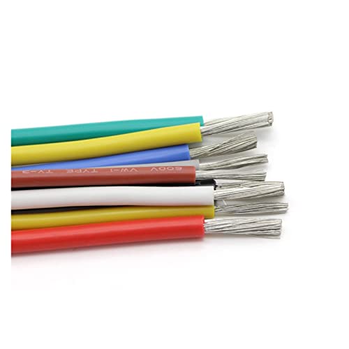 ZHFSWLKW 1 0m 30 26 26 24 22 20 18 16 14 12 AWG U-L3135 Drahtkabel hohe temperaturfeste weiche flexible Silikon -Kupferdraht(Blue,5 METERS_14AWG) von ZHFSWLKW