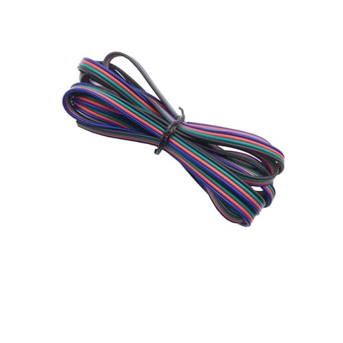 ZHFSWLKW 2/3/4/5/6Pin L Strip Draht 2 2AWG 1 0 m/20m/50 m/100 m elektrischem Kabel rotes dunkler Kabel kompatibel mit WS2812B WS2811 SK6812 5050 2835 5730(4Pin Led Wire,100m) von ZHFSWLKW