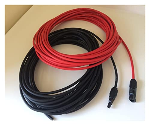 ZHFSWLKW 6/4/2,5 mm2 10/12/14 Awg Solarpanel -Verlängerungskabel Kupferdraht dunkel und rot mit Stecker Solar Pv Kabel(6M_14AWG-2.5MM2) von ZHFSWLKW
