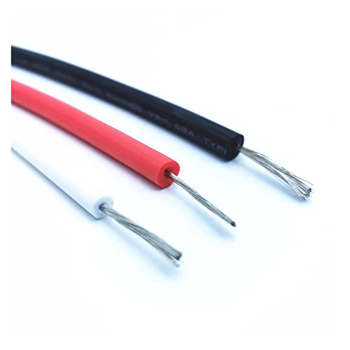 ZHFSWLKW Draht UL3239 Silikon Hochspannungsdraht 30KV 40KV 50KV22awg 20awg 18awg 16awg hoch 150°(Black,5M_40KV-20AWG) von ZHFSWLKW