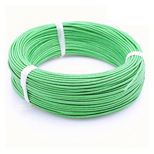 ZHFSWLKW Hitzebeständig bis 300 °C Glasfasergeflochtener Hochtemperatur-Silikondraht und Kabel 22 AWG 0,3 mm2-9 AWG 6,0 mm2(Green,1M_2.5MM 13AWG) von ZHFSWLKW