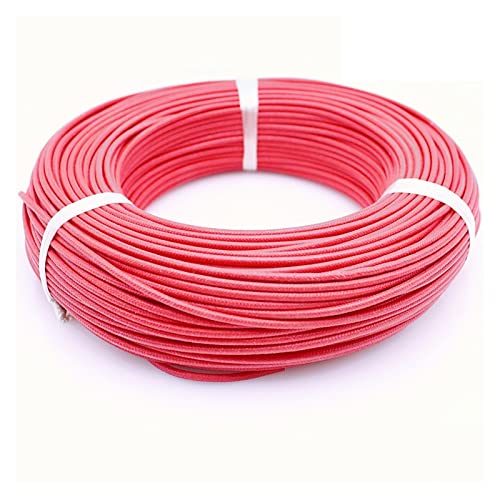 ZHFSWLKW Hitzebeständig bis 300 °C Glasfasergeflochtener Hochtemperatur-Silikondraht und Kabel 22 AWG 0,3 mm2-9 AWG 6,0 mm2(Red,1M_0.75MM 18AWG) von ZHFSWLKW
