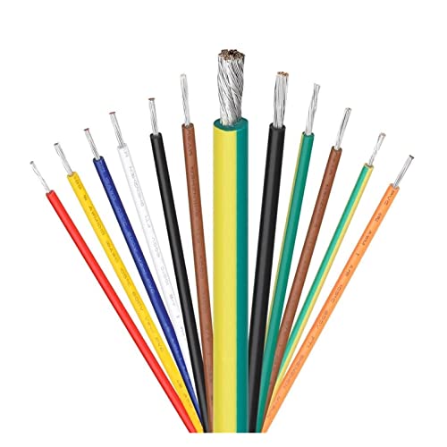 ZHFSWLKW Wärmeresistente Kabelverdrahtung Weichdraht 1 2AWG 14AWG 16AWG 18AWG 20AWG 22AWG 24AWG 26AWG 28AWG 30AWG Verbinder(White,20 AWGx1meter) von ZHFSWLKW
