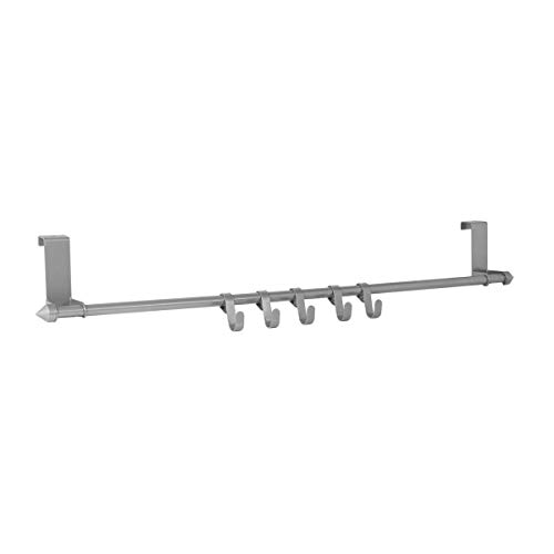 axentia Türgarderobe in Silber mit 5 Haken - Hängegarderobe ohne Bohren - Garderobe zum Einhängen in die Tür - Metall Türhakenleiste für Küche & Bad axentia Türgarderobe in Silber mit 5 Haken - Hängegarderobe ohne Bohren - Garderobe zum Einhängen in die Tür - Metall Türhakenleiste für Küche & Bad von axentia