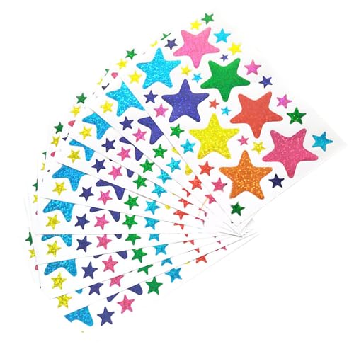 10 Blätter Sternaufkleber Laptop Asthetischer Aufkleber Selbstklebender Scrapbooking Wasserflasche von ZHGFXIN