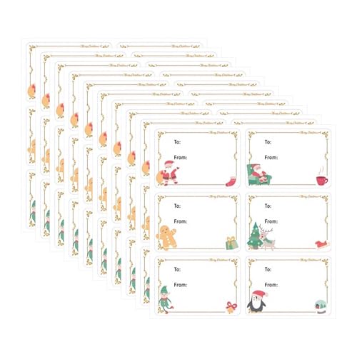 10 PCs Weihnachten Zum Und Von Geschenkmarkierungsaufkleber Selbstkleber Gegenwart Etikett Aufkleber Für Urlaubsgeschenkverpackung von ZHGFXIN