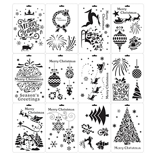 12pcs Mehrzweck Weihnachtsmalerei Pet Schablone Kit Personalisierte Graffiti Vorlage Set Anti Kratzer Waschkreis Graffiti Vorlage Für Künstler Kinderingenieure 12pcs Mehrzweck Weihnachtsmalerei Pet Schablone Kit Personalisierte Graffiti Vorlage Set Anti Kratzer Waschkreis Graffiti Vorlage Für Künstler Kinderingenieure von ZHGFXIN
