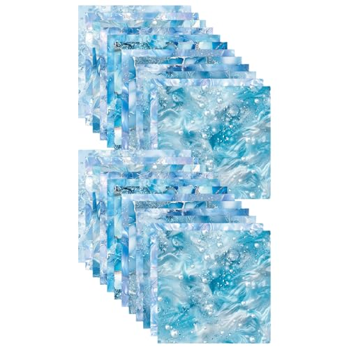 24 Blätter Scrapbooking Gemustertes Papier Eiskristall Sammelalbum 12 Muster Hintergrundjournalzubehör von ZHGFXIN