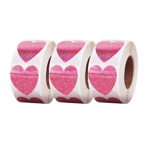 3 Rolls Kleber Aufkleber Für Geschenke Und Briefe Mit Einzigartigen Designs Scrapbooking Buntes Valentinstag Herzsprunger Herz von ZHGFXIN