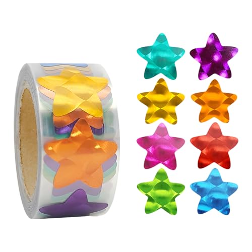 300 Zählungen Fünf Spitzer Sternaufkleber Buntes Glitzerndes Klebstoffverpackung Für Journal Planer Packaging Journal Dekoration Aufkleber von ZHGFXIN