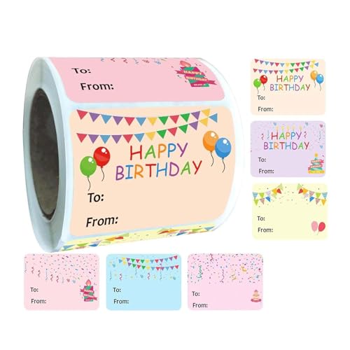 300pcs Klebstoffverpackung Etikett Aufkleber 50x38mm Geburtstagsname Aufkleber Für Präsent von ZHGFXIN
