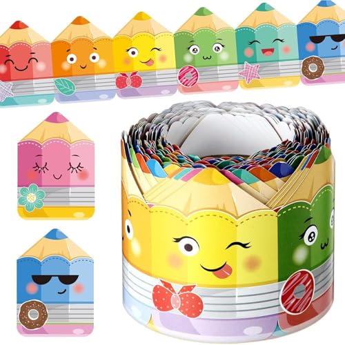 32 8ft Bleistiftmuster Grenzverkleidung Wandaufkleber Für Chalkboard Notizen Dekoration Bulletin Board Grenzverkleidung Papier Tafel Tafel von ZHGFXIN