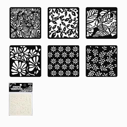 6 PCs Blumen Zeichnen Vorlagen Schichten Schablonen Kunst Und Handwerk Für Aktivitäten Klassenzimmer Und Basteln Zeichnungsvorlagen Journal Schicht Für Scrapbook von ZHGFXIN