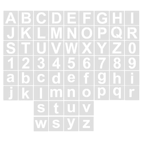 60pcs Malvorlagen Brief Und Zahl Schablonen Kinder Zeichnen Schablonen Für Holzschild Kuchenmalerei Wanddekoration Wiederverwendbare Kunstvorlagen von ZHGFXIN