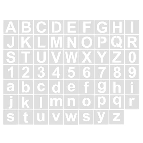 60pcs Malvorlagen Brief Und Zahl Schablonen Kinder Zeichnen Schablonen Für Holzschild Kuchenmalerei Wanddekoration Wiederverwendbare Kunstvorlagen von ZHGFXIN