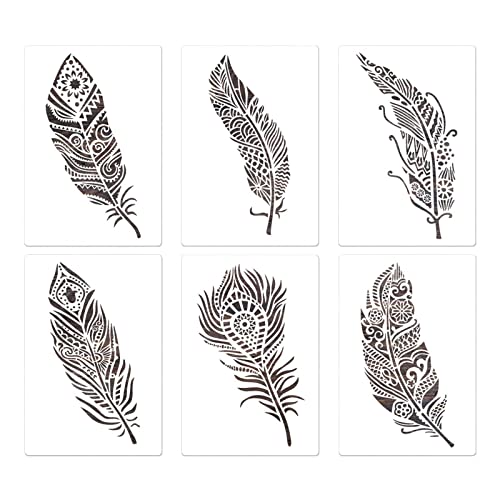 6pcs Federzeichnungsvorlagen Hohlige Haustierschablonen Für Kid Student Card Making Party Decoration Scrapbooking Wiederverwendbare Vorlagensätze Romantische Schmetterlingsbriefe Formen von ZHGFXIN