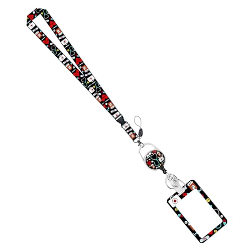 Retractable Lanyard Badge Holder Name Card Mit Lanyards Rollen Clip Keychain Badge Clear ID Display von ZHGFXIN