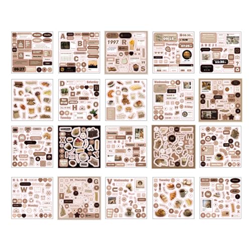 Scrapbooking Decorative Stickers Abziehbilder Ästhetik Für Scrapbooking Notebook Journal Planer Album 20 Blatt/Pad Briefdekoration Scrapbooking Decorative Stickers Abziehbilder Ästhetik Für Scrapbooking Notebook Journal Planer Album 20 Blatt/Pad Briefdekoration von ZHGFXIN