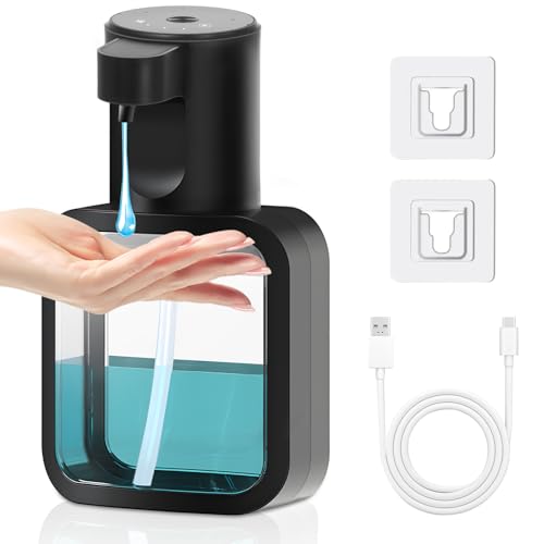 ZHHGOO Soap Dispenser 500ml Elektrischer Seifenspender mit Sensor, Verstellbar Seifenspender, USB C Wiederaufladbarer Schaumseifenspender,IPX5 Wasserdicht für Küche,Bad (Gel) von ZHHGOO