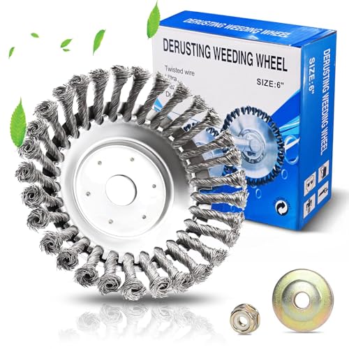 ZHHR UnkrautbüRste Freischneider, Profi UnkrautbüRste FüR Freischneidermit 25,4mm Bohrung, DrahtbüRste Freischneider, Unkraut Effektiv Entfernen, Anwendbar Auf Rasentrimmer,Motorsense Benzin von ZHHR