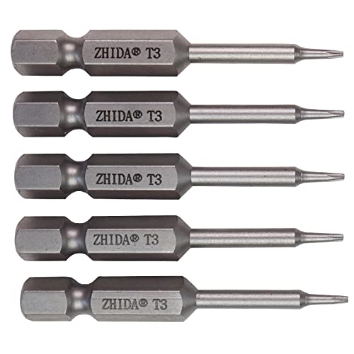 ZHIDA Torx TX3 Schraubendreher-Bit T3 Star Bit 2 Zoll lang (50 x T3 5 Stück) von ZHIDA