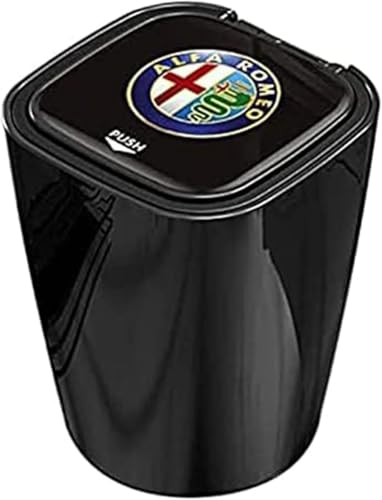 ZHIDZ Auto Aschenbecher für Alfa Romeo 4C Giulia Giulietta GT MiTo Stelvio Tonale Junior, Auto Rauchfreien Geruchsdicht Geruchlos Mini Tragbarer Mit Deckel Staubdicht Aschenbecher,A Black von ZHIDZ