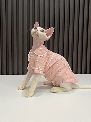 ZHIHAN Sphinx Katze Kleidung Haarlose Katze Devon Frühling Herbst Cartoon Baumwolle Pyjamas, Farbe 1, XL+ von ZHIHAN