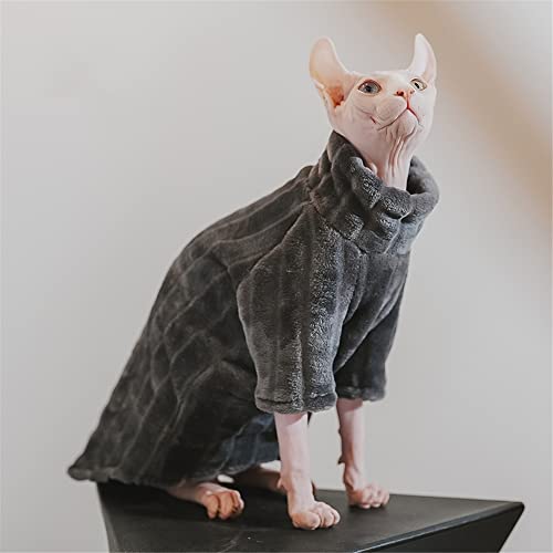 ZHIHAN Sphinx Katzenbekleidung Haarlose Katze Devon Katzen-Bodenshirt Mehrfarbig bequem und leckfest, schwarz, L von ZHIHAN