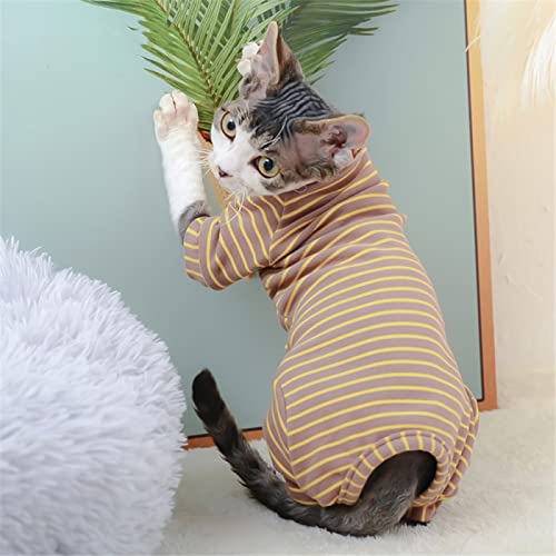 ZHIHAN Sphinx Katzenkleidung haarlose Katze Devon Stretch-Samthemd 3-farbig warme 4-beinige Kleidung, braun, XL von ZHIHAN