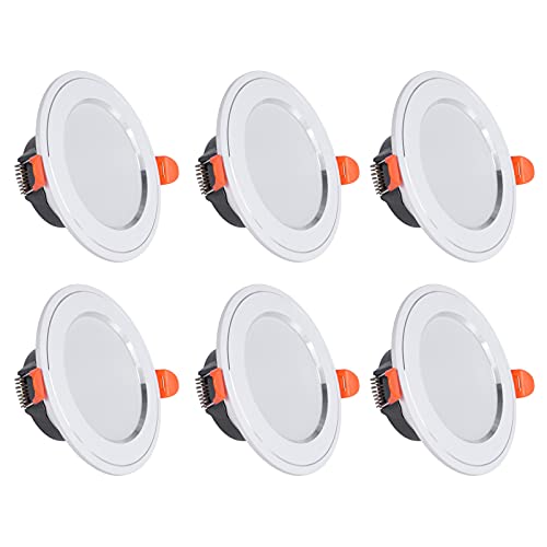 ZHILIAN LED Einbaustrahler 230V Ultra flach 7W 630LM IP40 LED Spots Einbauleuchten Deckenstrahler für Wohnzimmer, Φ75-95mm Einbaulochmaße Warmweiß 3000K 6er Set von ZHILIAN