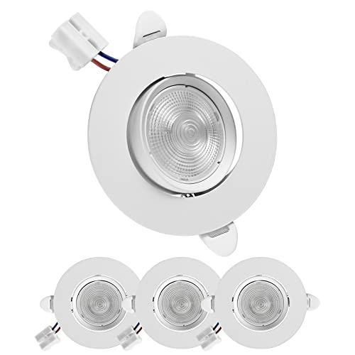 ZHILIAN LED Einbaustrahler 230V Ultra Flach Einbauleuchten LED Deckenspots Schwenkbar 7W 430LM 75-80mm Warmweiß 3000K Deckenstrahler Deckeneinbauleuchte, 4er Set von ZHILIAN