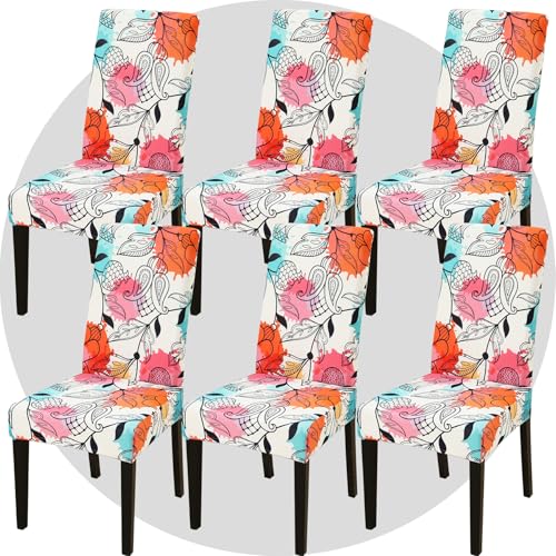 ZHILING Stuhlhussen Bezüge Set von 6 Super Fit Stretch abnehmbare waschbare Esszimmerstuhl Protector Cover Sitzbezug für Hotel, Esszimmer, Zeremonie, Bankett Hochzeitsfeier von ZHILING