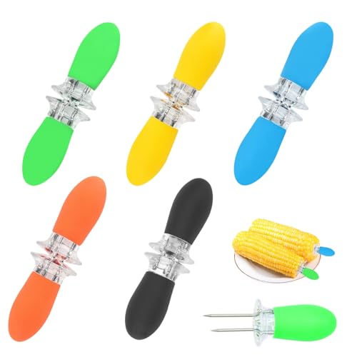 10 Stück Maiskolben Spieße Maiskolben Halter in Edelstahl Maiskolbenhalter Mit Silikongriff Mais Spieße für BBQ Grillgabelspieße für Grillen Küche Camping Partys Picknick von ZHIQIN
