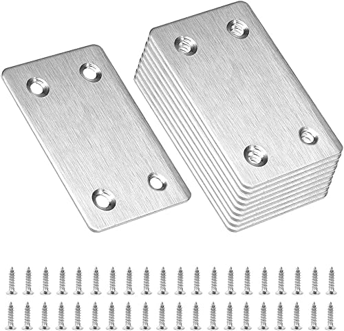 10 Stücke 60x38mm Flachverbinder Edelstahl Holzverbinder Metallverbinder Lochplatte Metall zur Möbelreparatur Befestigung Joining Ausbessern für Holz Möbel und DIY Projekte von ZHIQIN