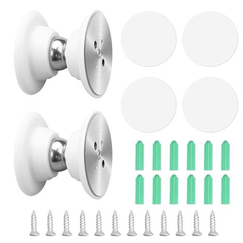 2 Stück Weiß Magnetischer Türhalter Wohnwagen Magnet Türfeststeller Wohnmobil Magnetisch Türstopper Selbstklebend Türhalter mit Kleber und Schrauben für Wohnmobil Zimmertür Boot von ZHIQIN