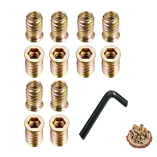 25 Pcs M8 GewindeeinsäTze Einschraubmutter Holz Gewindebuchse Holz Einschraubmuffen Threaded Inserts mit Innensechskant aus Verzinktem Stahl von ZHIQIN