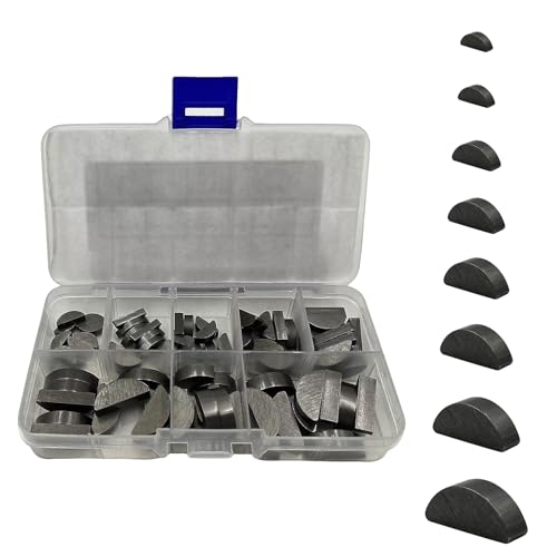 80 Stück Scheibenfeder Federkeile Sortiment 3-4-5-6 mm Scheibenfeder-Sortiment-Kit Halbmond Paßfeder Set Für Schwungrad Riemenscheiben Kurbelwellenschlüssel von ZHIQIN