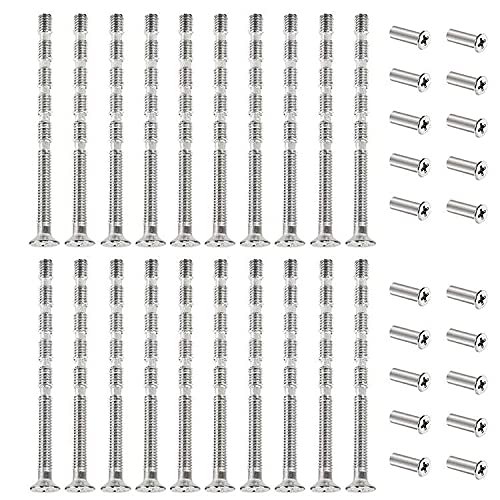 ZHIQIN 20 Stück M4 Verbindung Schrauben Hülsen Türgriff Schrauben Abreißschraube für Türgriffe Knäufe Schlossschilder von ZHIQIN