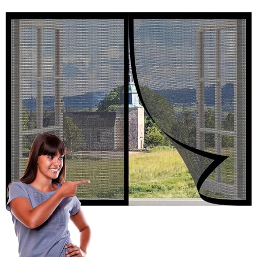 Fliegengitter Fenster 147 x 135 cm Insektenschutz Fliegengitter Fenster Magnet Mückenschutz Ohne Bohren Total Magnetisch, Automatik-Verschluss für Innen Außen, Schwarz Fliegengitter Fenster 147 x 135 cm Insektenschutz Fliegengitter Fenster Magnet Mückenschutz Ohne Bohren Total Magnetisch, Automatik-Verschluss für Innen Außen, Schwarz von ZHIQXUE